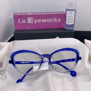 NWT l.a.Eyeworks Kleio eyeglass frame in royal blue and crystal